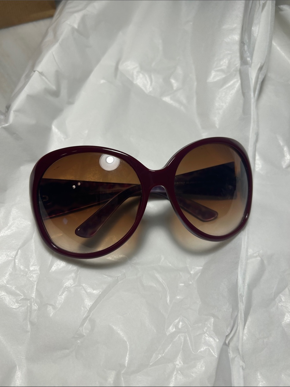 SUPER RARE Gucci Burgundy Oversized Sunglasses - SKUJC3410220